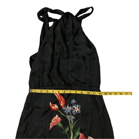 Chufy Nika Maxi Dress Grey/Blue Floral Flowers Halter Slit S Flowy Anthropologie - Picture 5 of 8